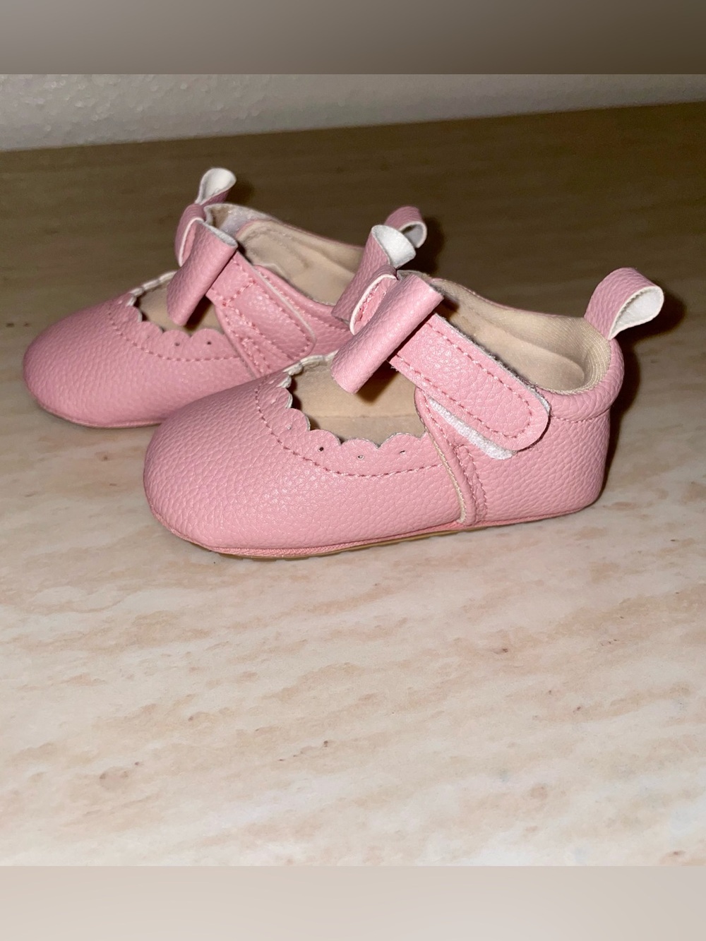Lucky Brand Pink Bow Mary Jane Baby Walker Shoes - Picture 2 of 8
